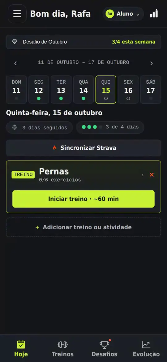 Tela de importação do Movo com um texto de treinos colado.